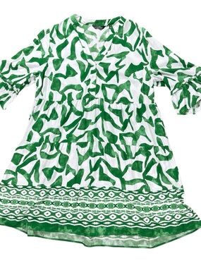 NWT Mlle Gabrielle abstract print boho tunic tiered dress size XL